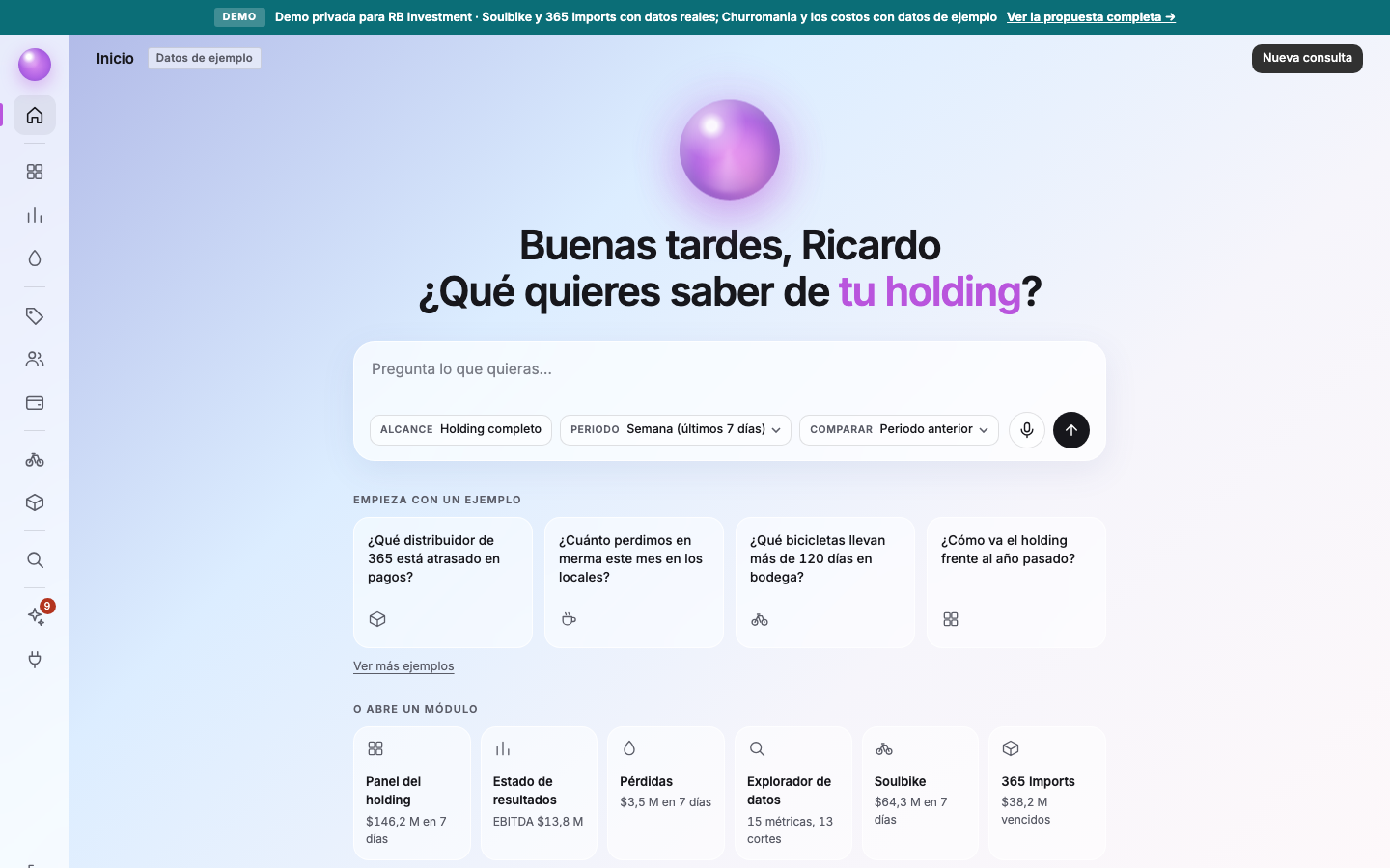 Pantalla de inicio de Sobremesa en escritorio